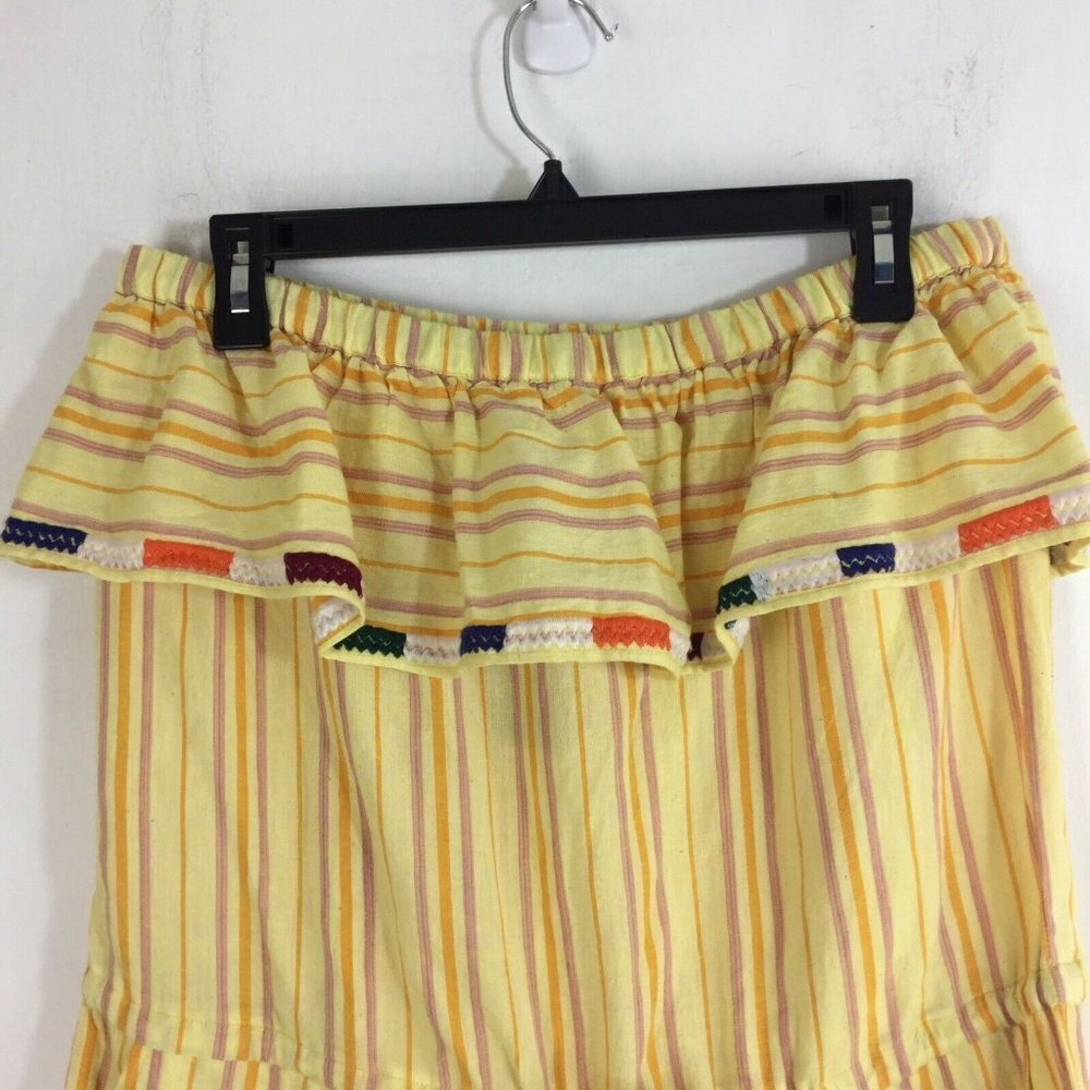 Kopal Rinku Strapless Romper Yellow Stripe Ruffle - Picture 2 of 8